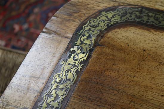 A Regency brass inset rosewood centre table W153cm